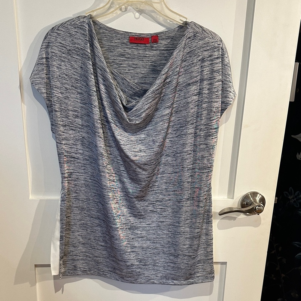 Hugo Boss blue Cowl Neck Blouse